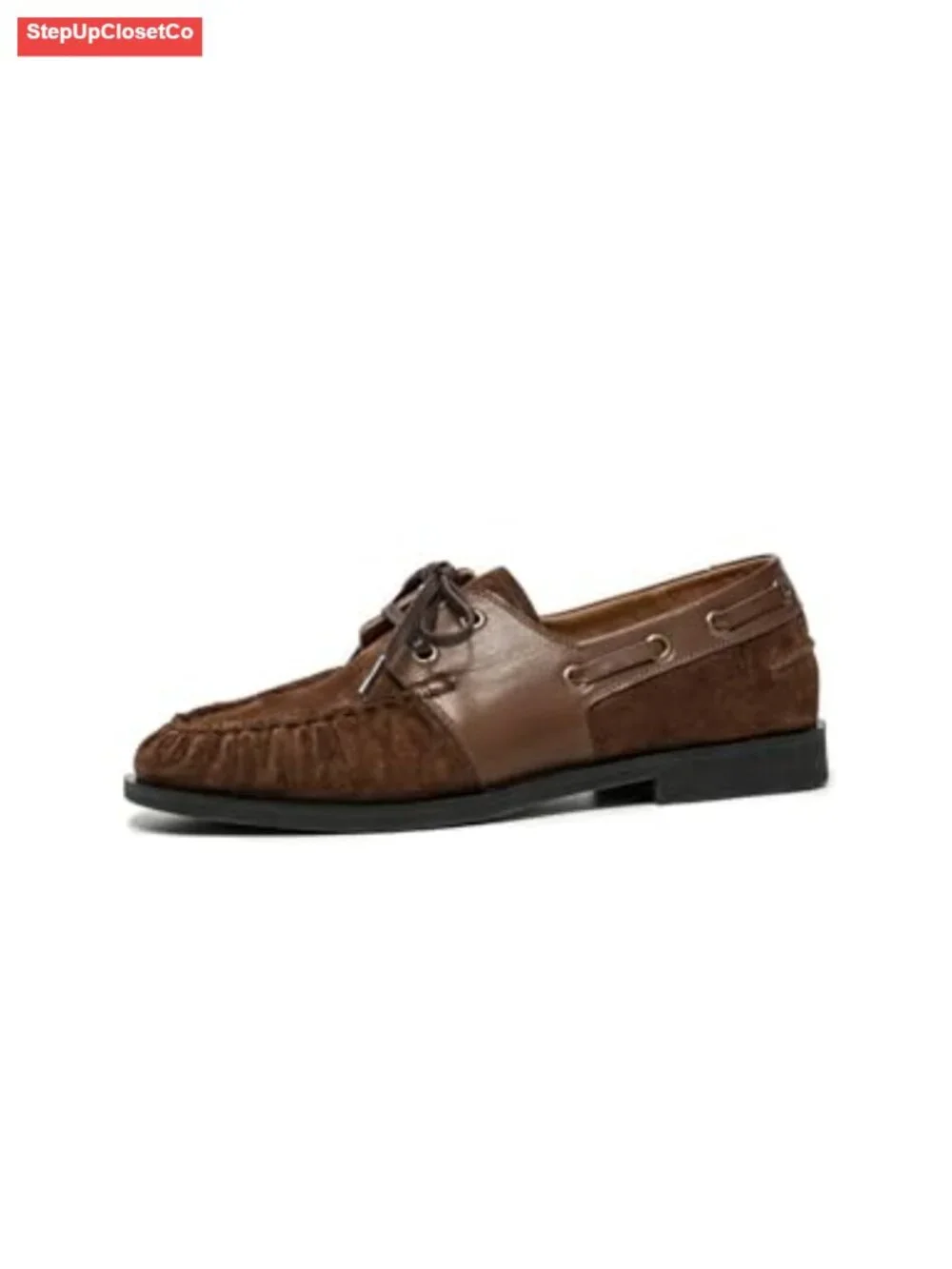 Women's Suede Loafer Flats Lace Up Casual Office Driving Shoes